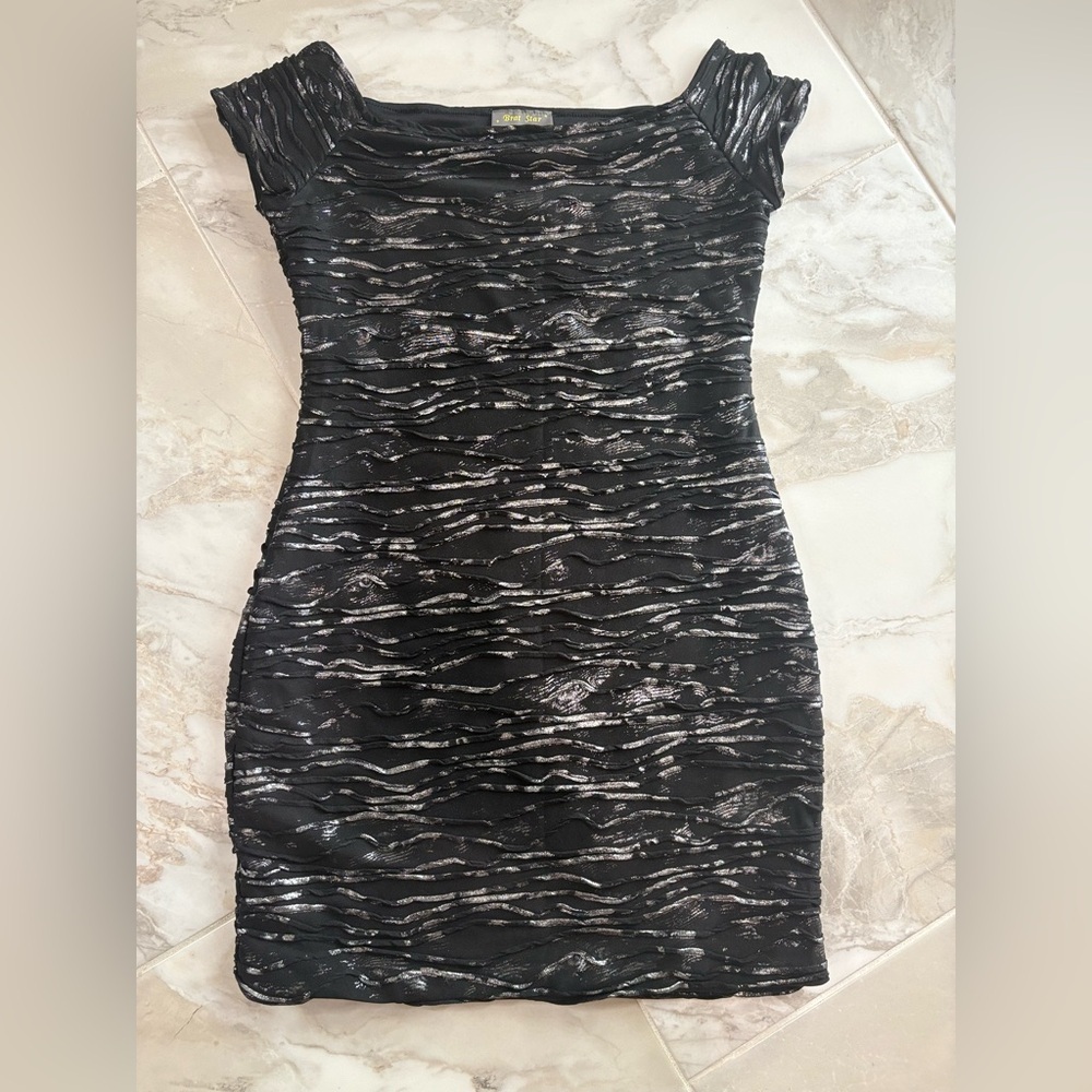 Brat Star Black and Silver Mini Dress